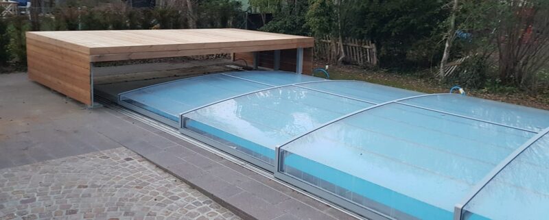 Holzgarage für Poolüberdachung